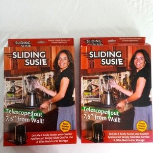 SLIDING SUSIE NIB Lot of 2 Under Cabinet Appliance Storage Tray Easy Access New